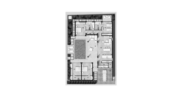 Планировка виллы 4 спальни в ЖК Valentine Village № 11007 (2D)